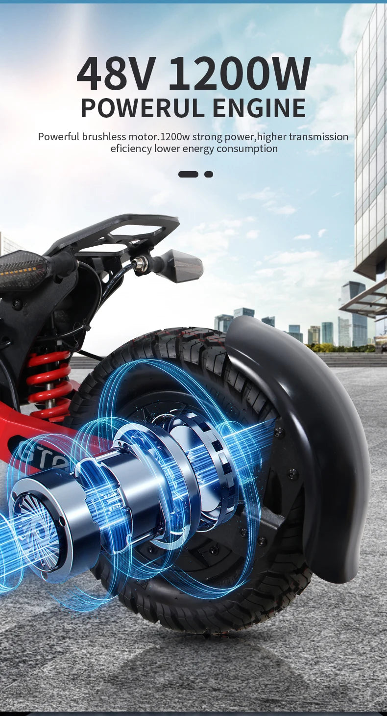 Arwibon GT06 Foldable Electric Scooter with 1200W Motor, 25 MPH Top Speed & 11" Off-Road Tires