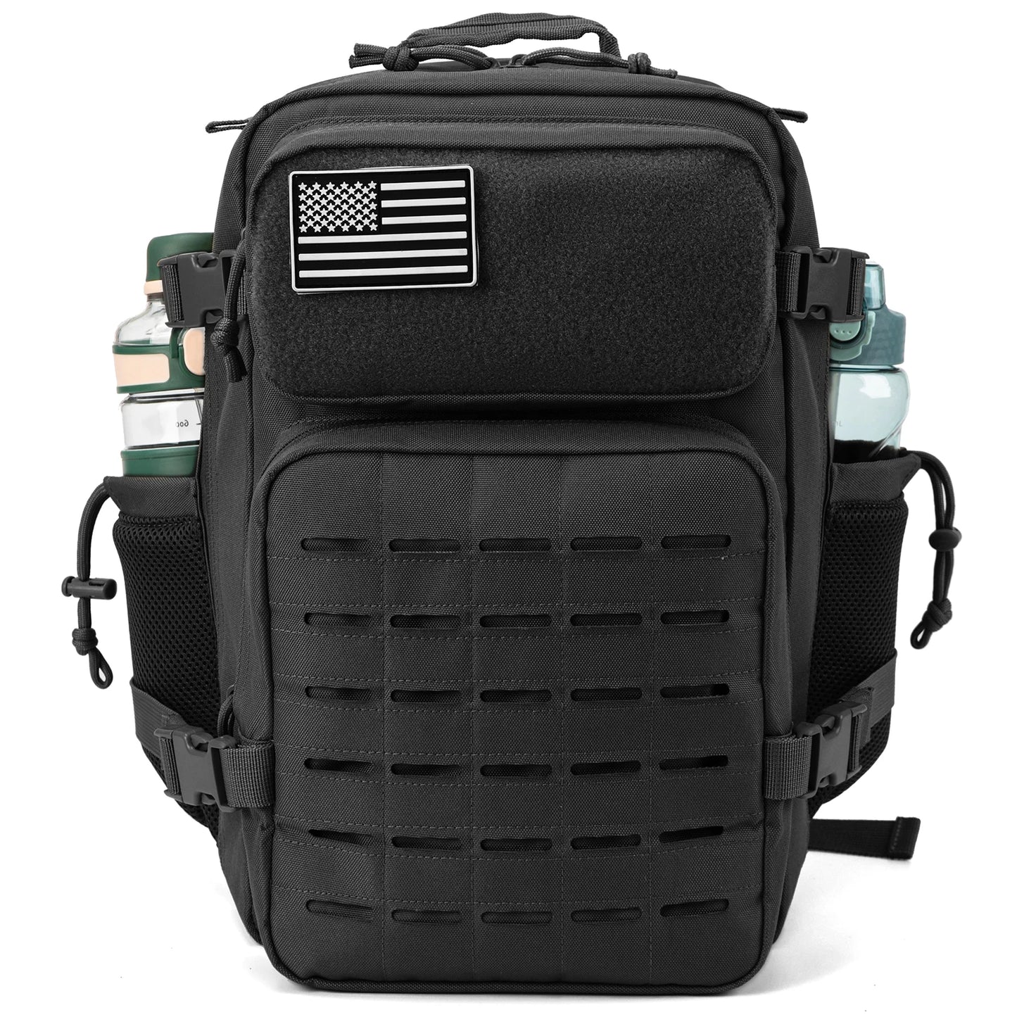 25L Tactical Backpack, MOLLE Outdoor Hiking & Fitness Backpack with Dual Cup Holders