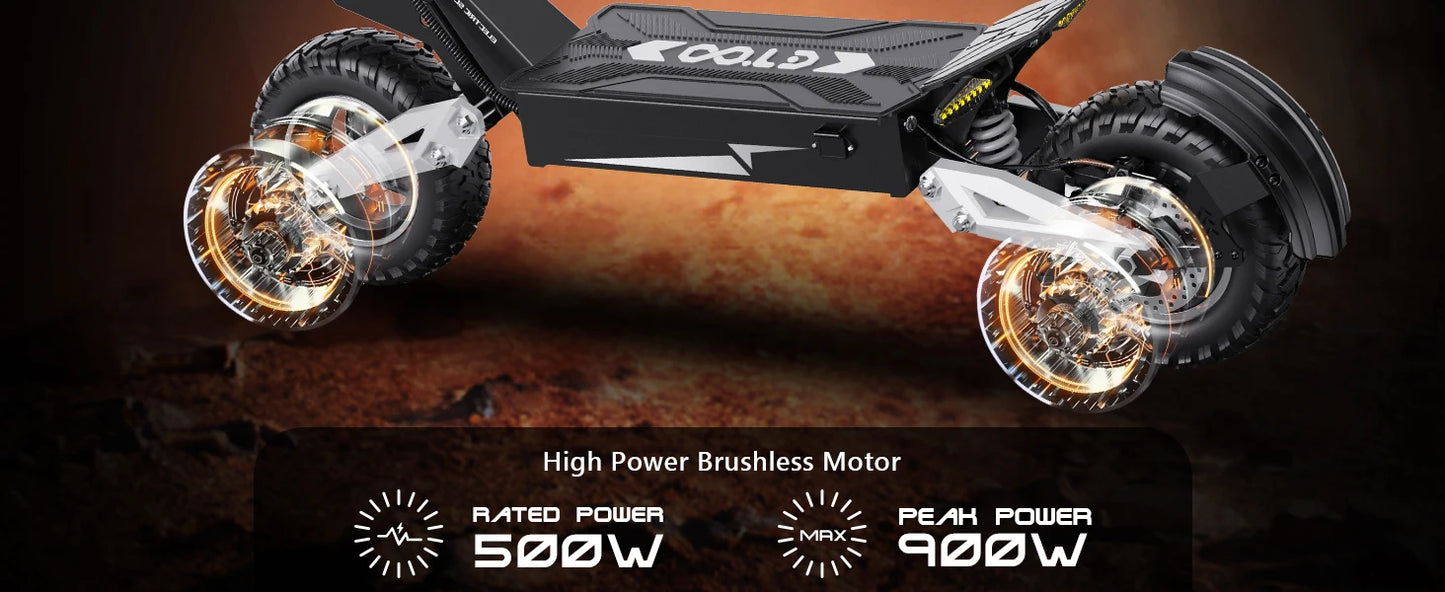 OOTD T10 Electric Scooter 900W Brushless Motor with 48V Lithium Battery & 11" Off-Road Tires