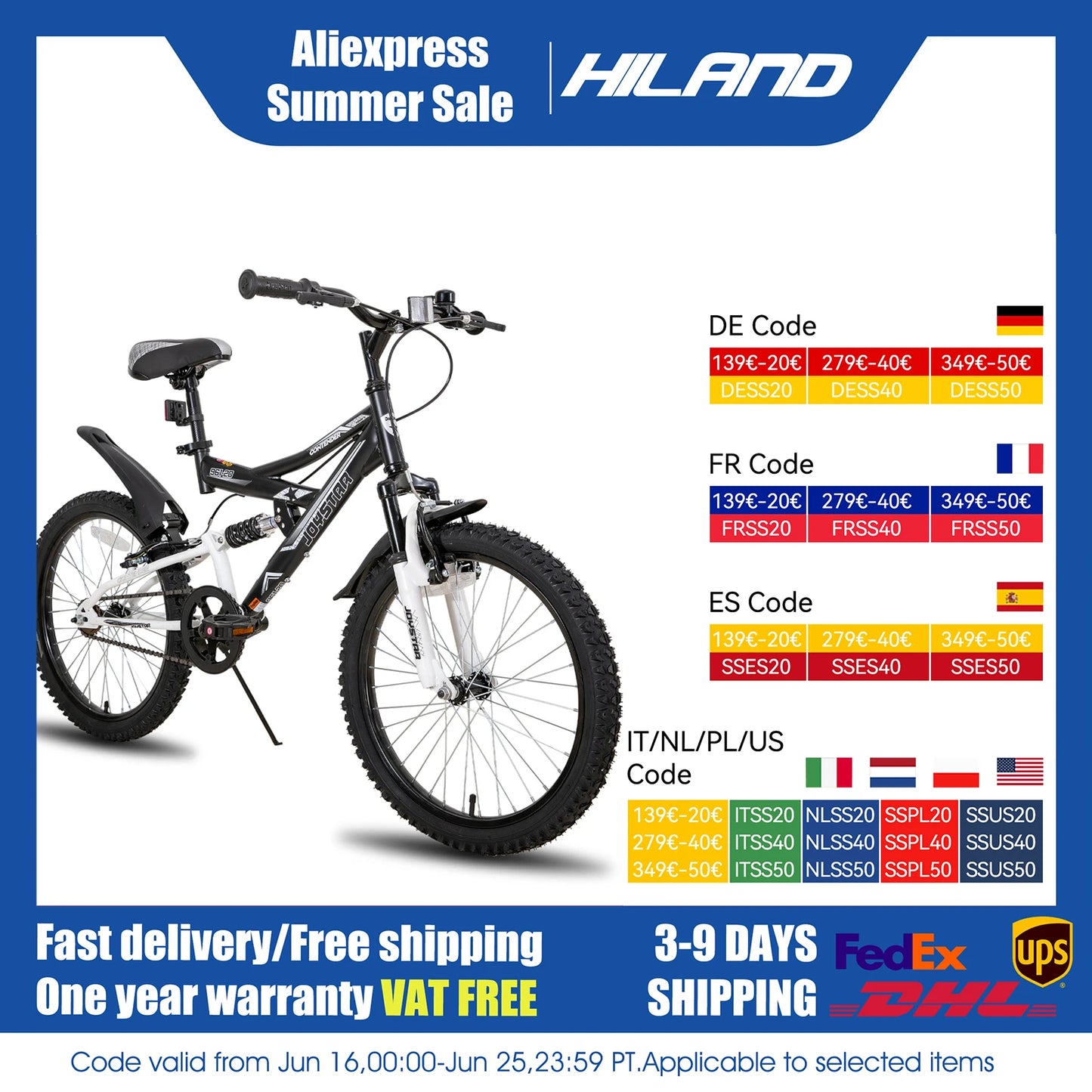 JOYSTAR 20-Inch Kids Mountain Bike with Dual Suspension for Boys & Girls Ages 5–13