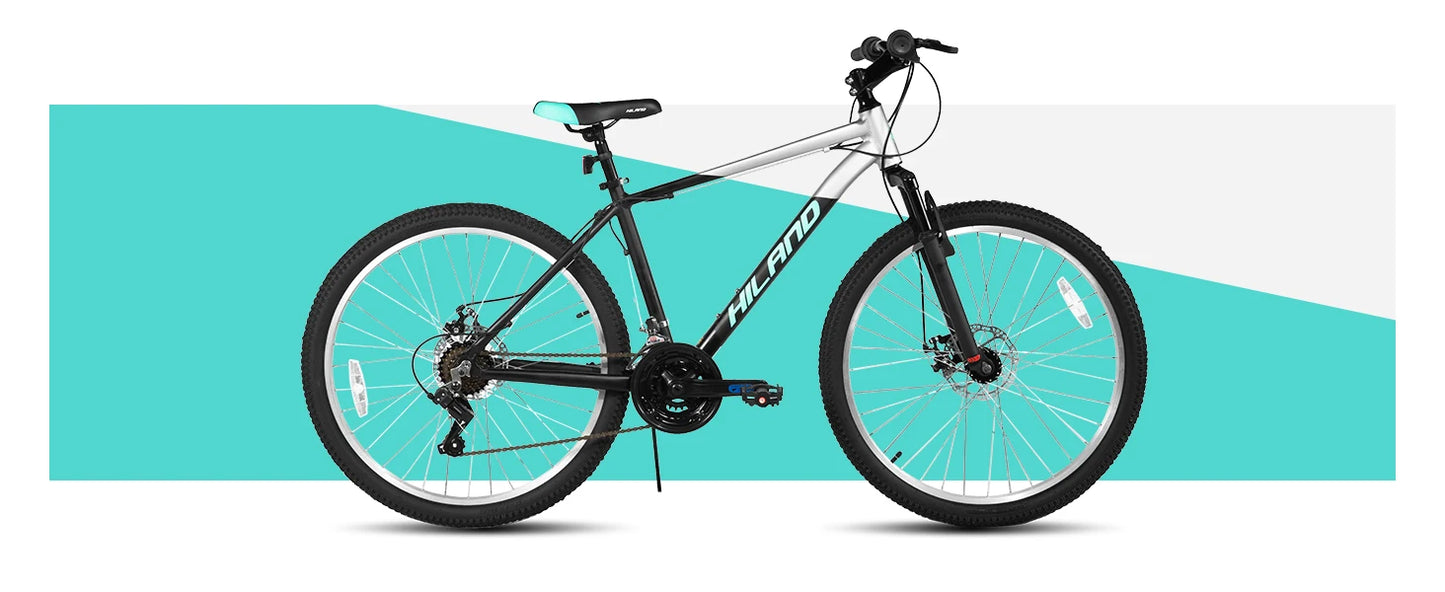 HILAND Slycan Mountain Bike, 26/27.5-Inch Wheels, 18-Speed Aluminum Alloy Frame with Dual Disc Brakes