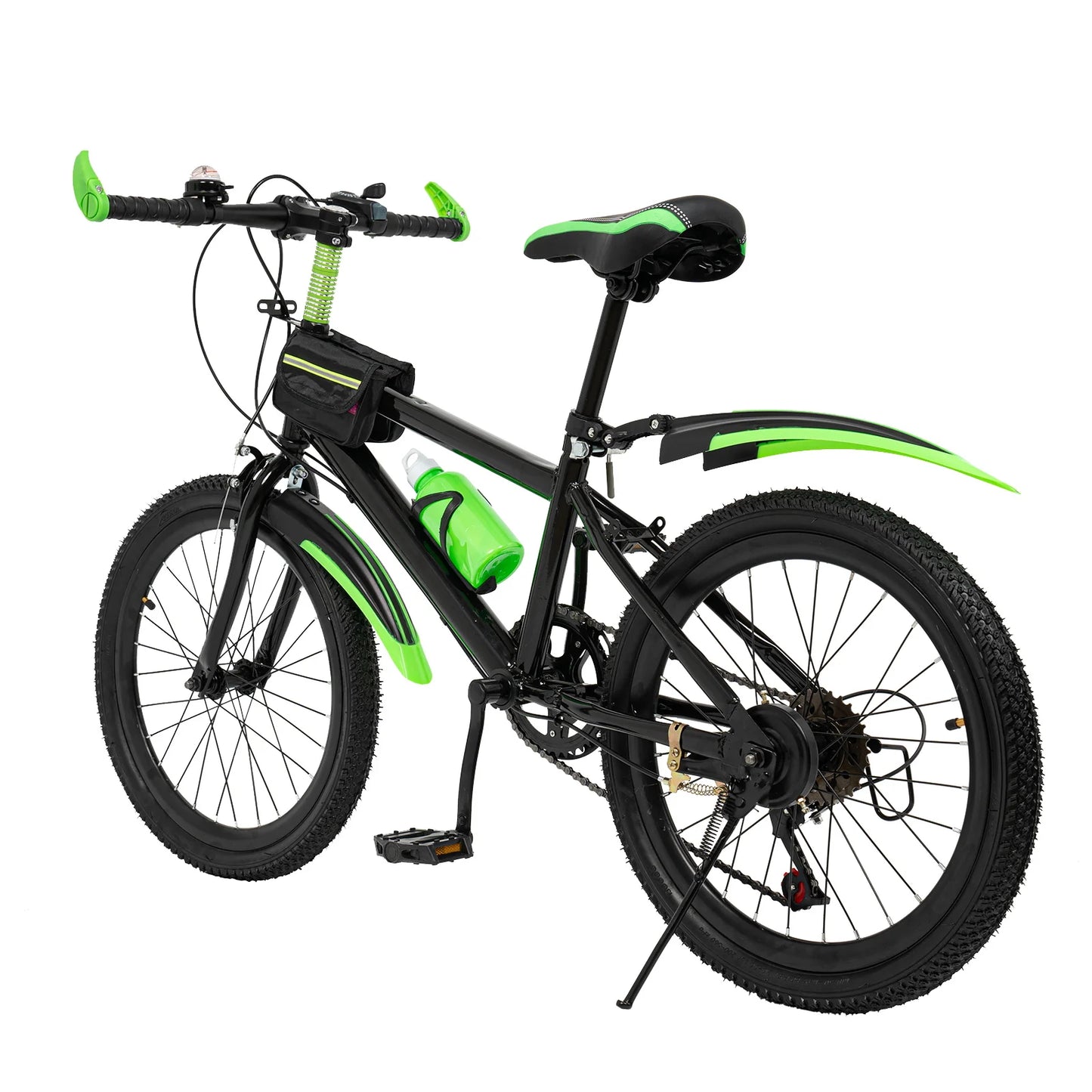 20-Inch Kids Mountain Bike with 7-Speed Gears, Adjustable Seat, Storage Bag & Compass Bell