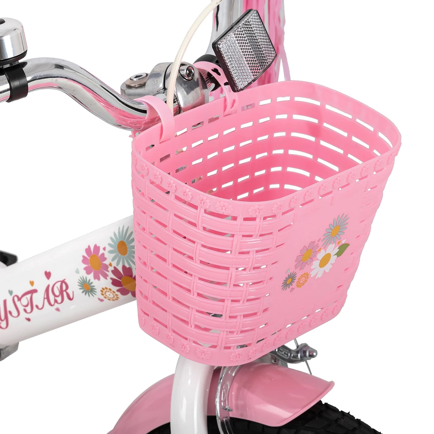 JOYSTAR Little Daisy Kids Bike for Girls Ages 2-7 Years with Doll Seat, Streamers, Flag & Number Plate