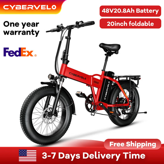 Cybervelo EK4 Electric Bike – 1000W Peak Motor, 48V 20.8Ah Battery & 28+ MPH Top Speed