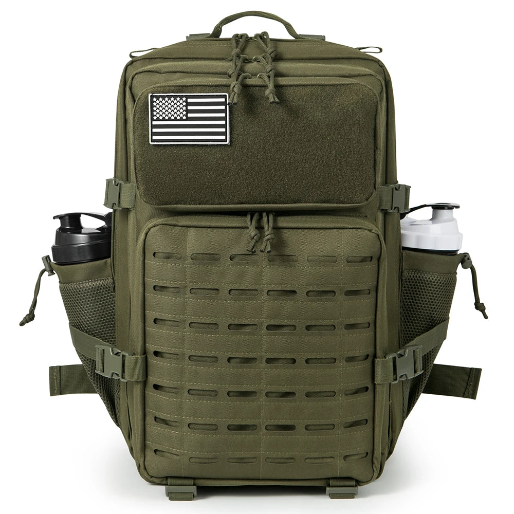 45L Men's Tactical Backpack with Double Cup Holder Hunting Backpack Outdoor Camping Gear Backpack Hiking Survival Backpack