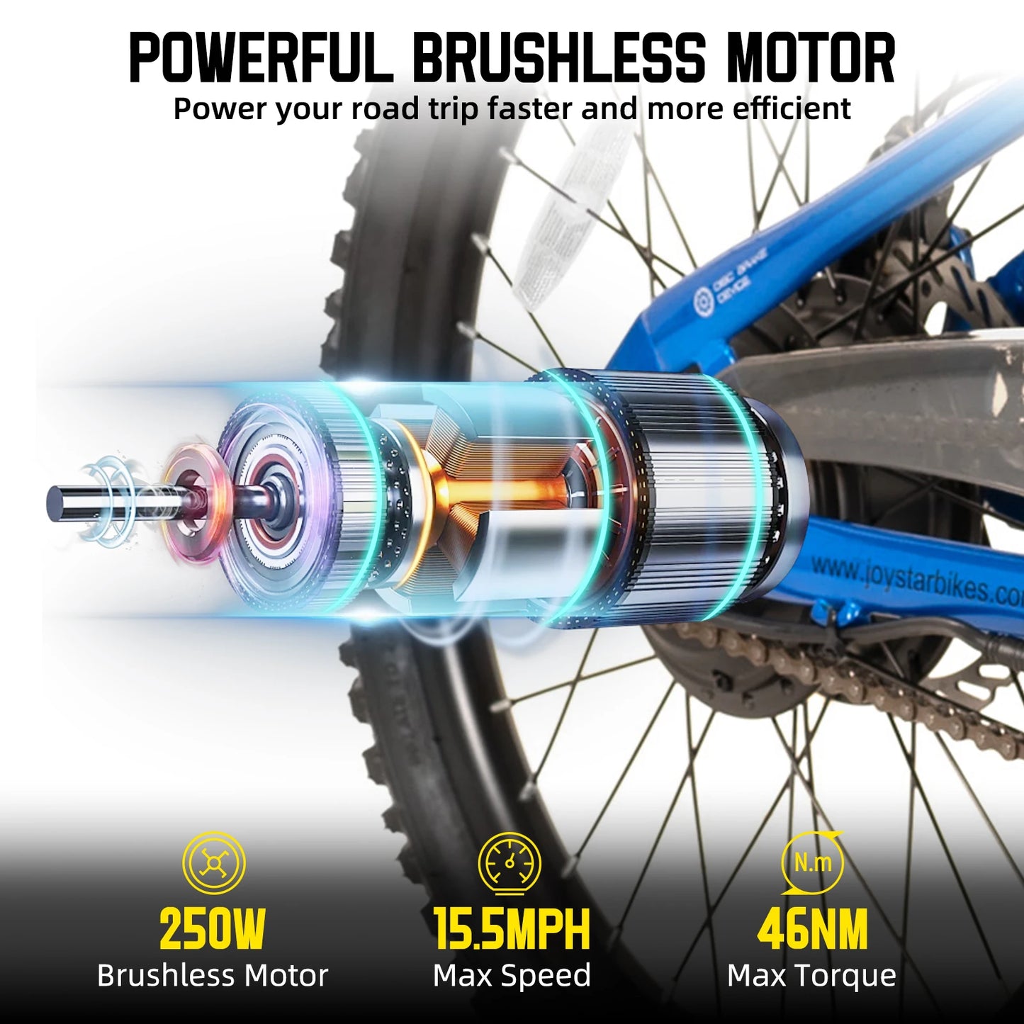 JOYSTAR Electric Bike for Kids & Teens Ages 7+, 250W Motor, 15 MPH Top Speed & 15-Mile Range