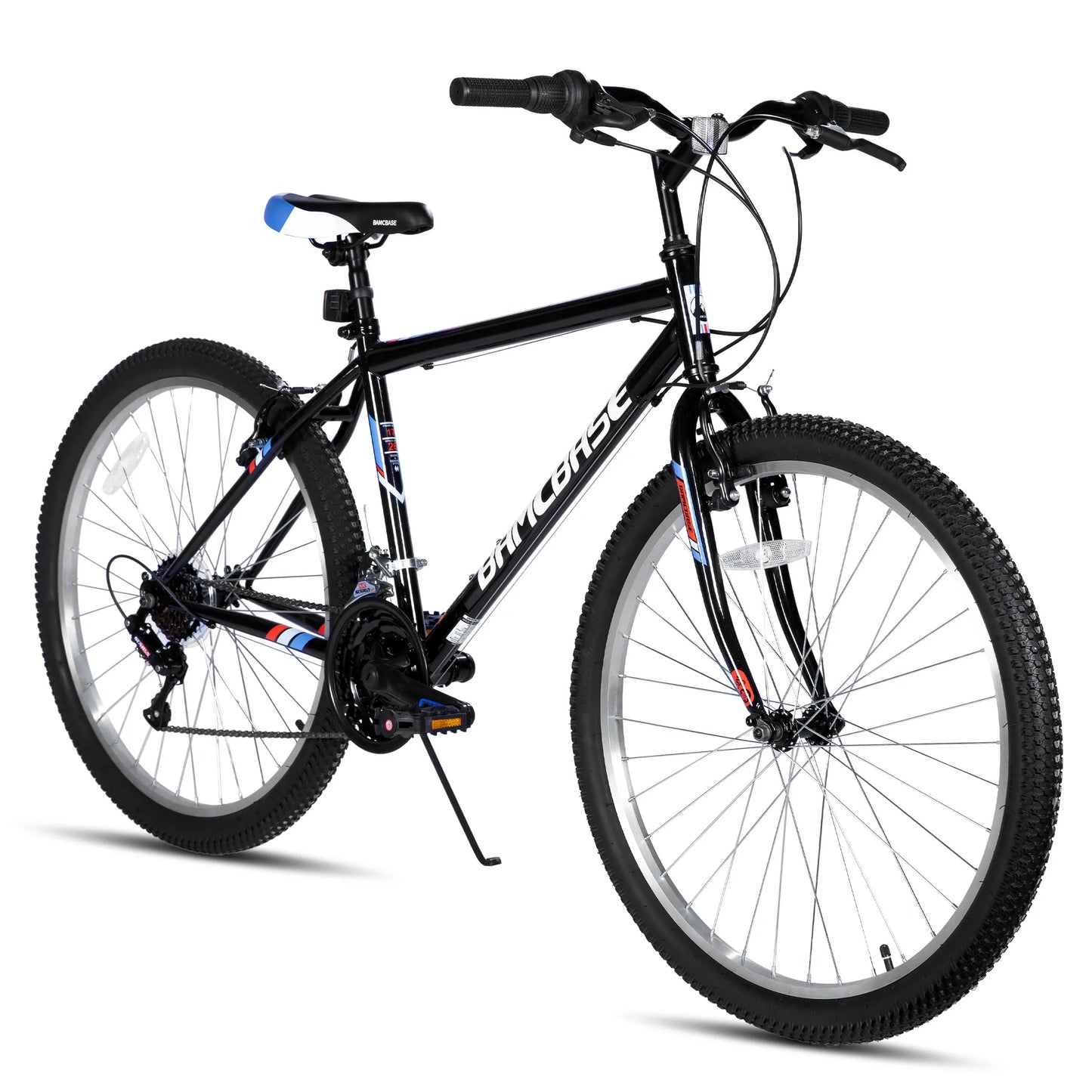 HILAND Mountain Bike, 24/26-Inch Wheels, 18-Speed High-Carbon Steel Frame MTB for Men & Women