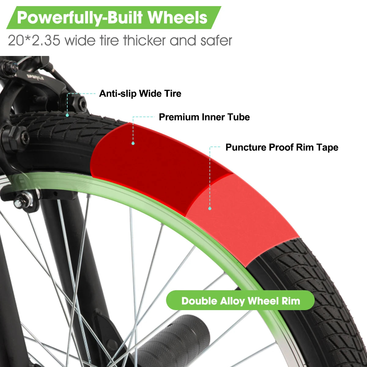 Hiland 20-Inch Freestyle Kids BMX Bike, 360° Gyro Rotor & 4 Pegs for Beginner to Advanced Riders