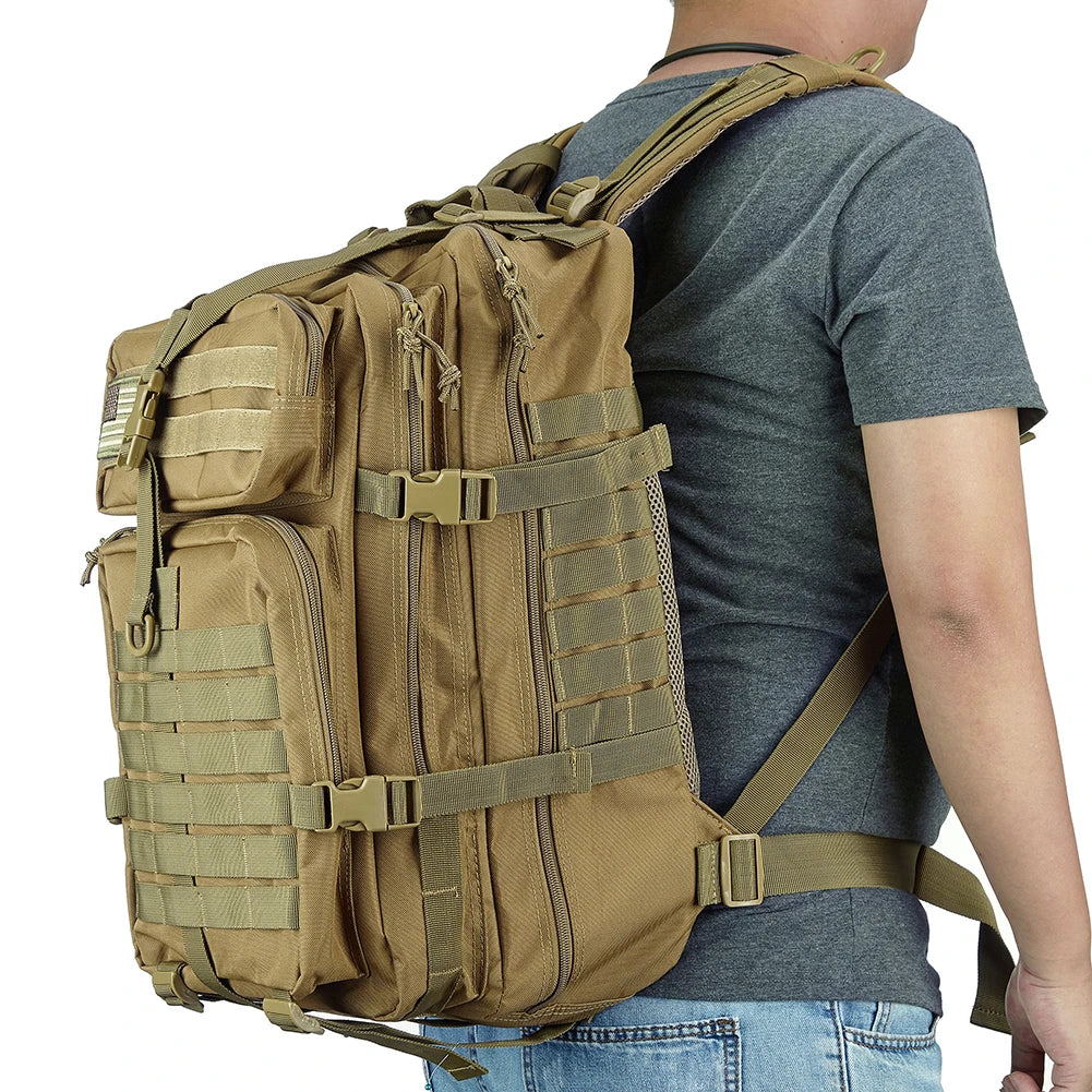 45L Tactical Backpack, Military Molle Travel Pack for Trekking, Camping & Hunting