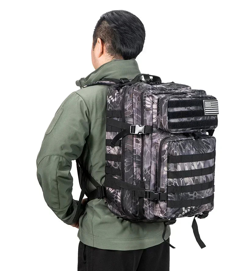 45L Tactical Hunting Backpack, Large Capacity Outdoor Rucksack for Hiking, Camping & Travel