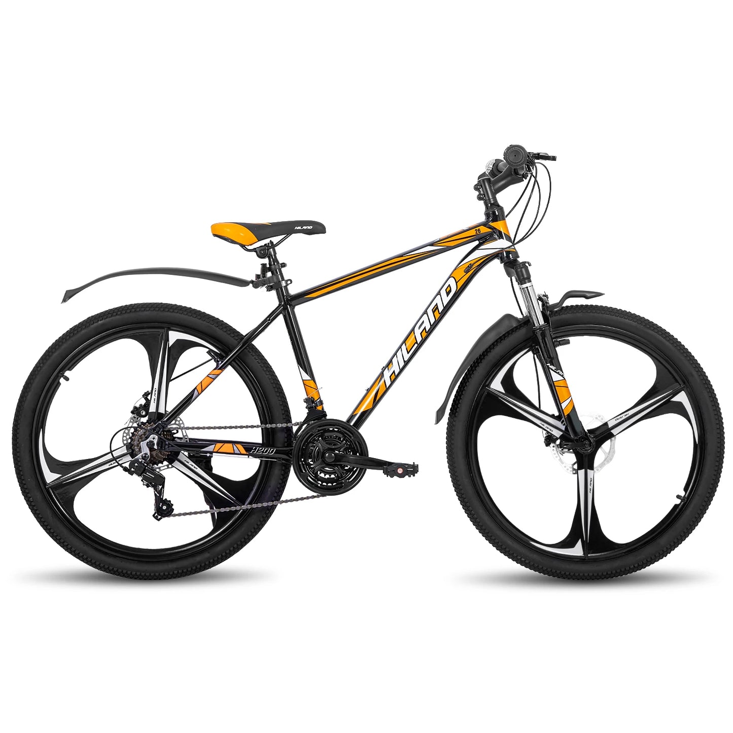 Hiland Mountain Bike with Shimano 21-Speed Drivetrain, Aluminum Frame & 26-Inch Wheels