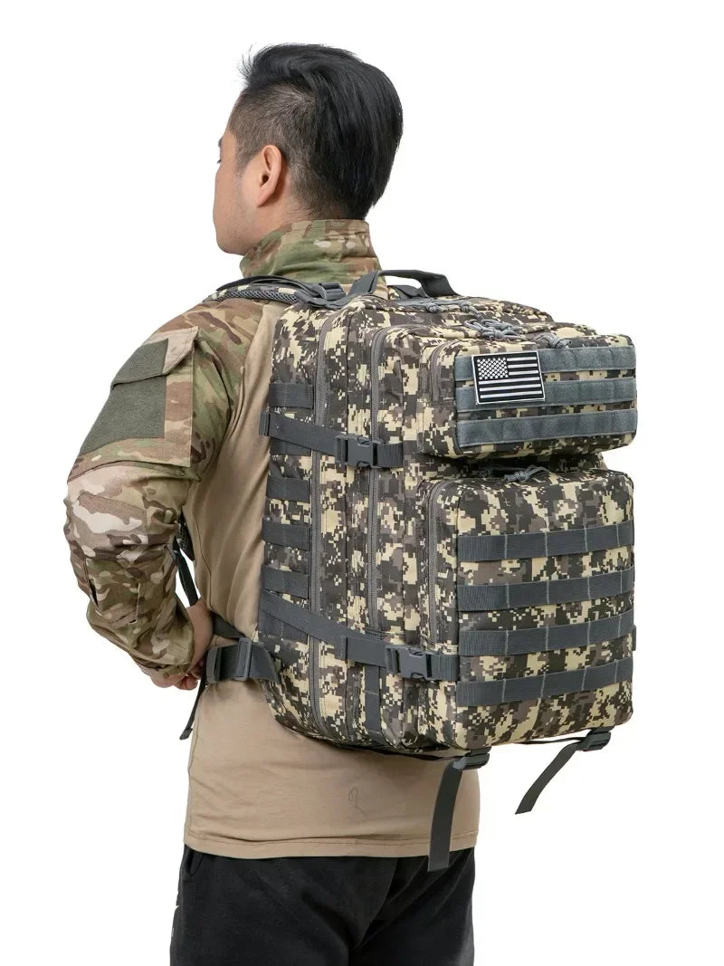 45L Tactical Hunting Backpack, Large Capacity Outdoor Rucksack for Hiking, Camping & Travel