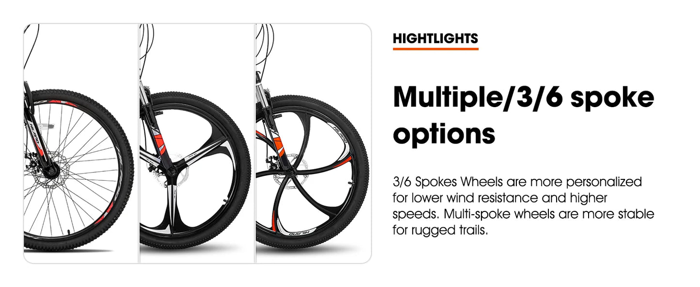 Hiland 26-Inch Mountain Bike with Shimano 21-Speed Drivetrain & Aluminum Frame
