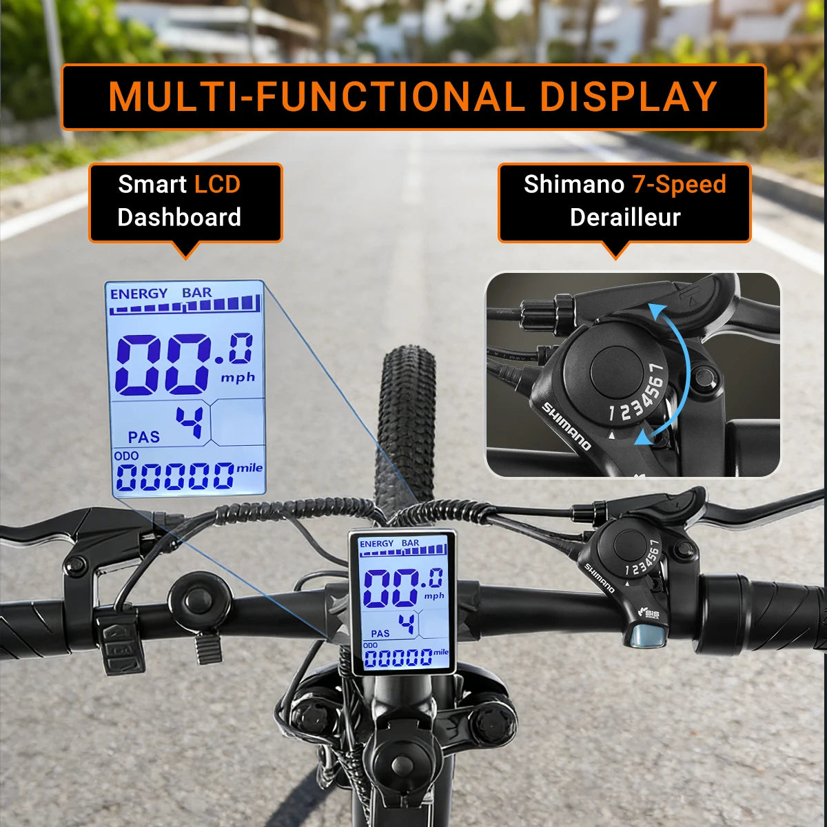 M26 Electric Bike with 1000W Peak Motor and 50-Mile Range