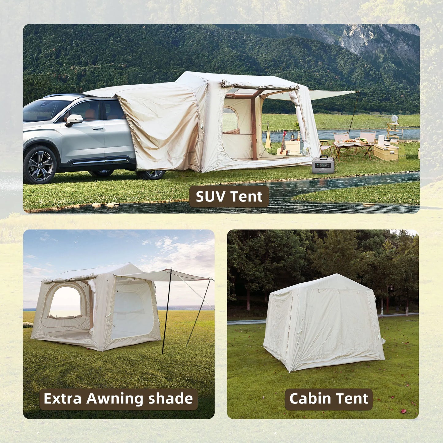 Inflatable SUV Camping Tent, Waterproof Air Tent for 4-8 Person Glamping & Outdoor Adventures