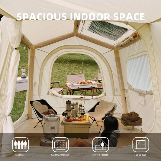 Inflatable SUV Camping Tent, Waterproof Air Tent for 4-8 Person Glamping & Outdoor Adventures