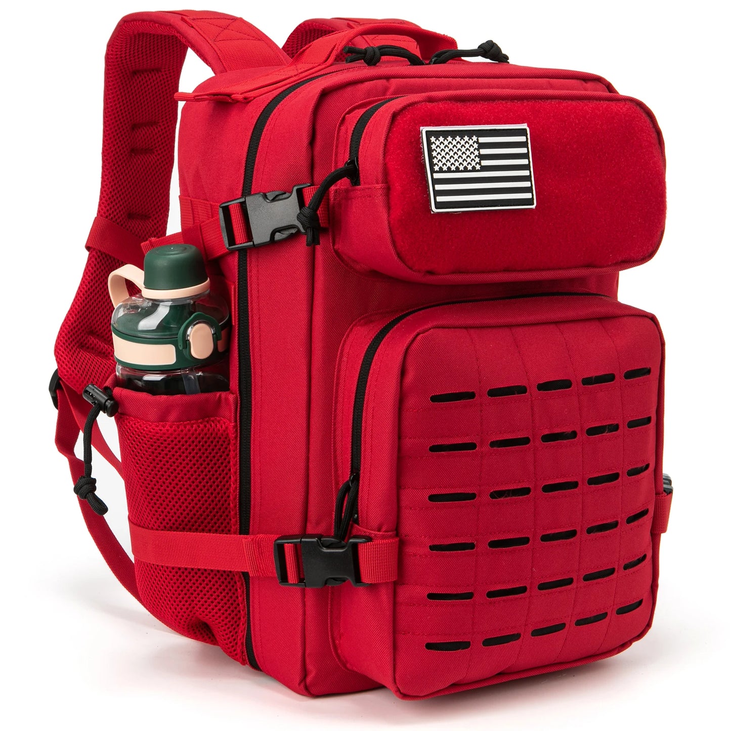 25L Tactical Backpack, MOLLE Outdoor Hiking & Fitness Backpack with Dual Cup Holders