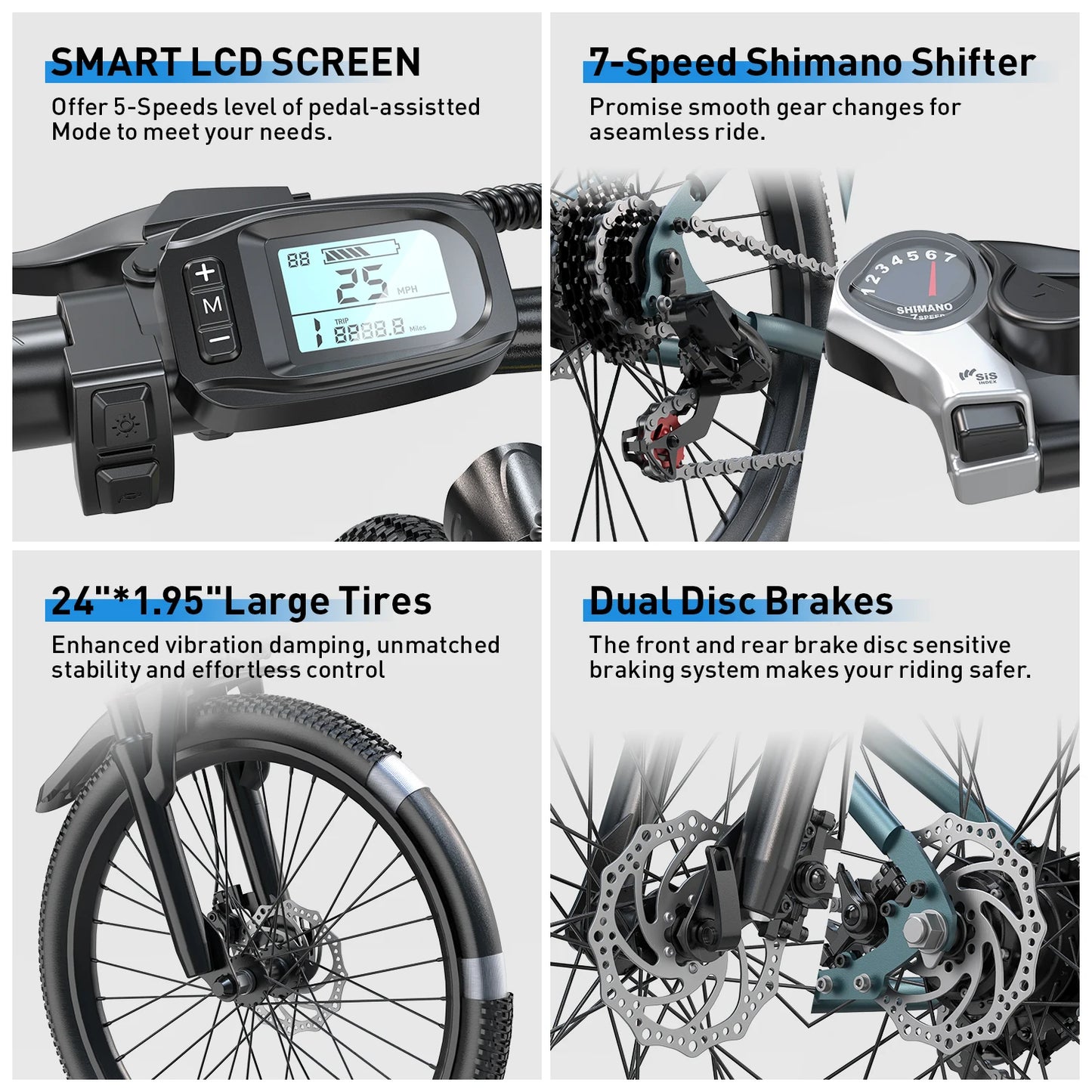 Electric Mountain Bike for Adults – 500W Peak Motor, 36V 13Ah Battery &amp; 35-Mile Range