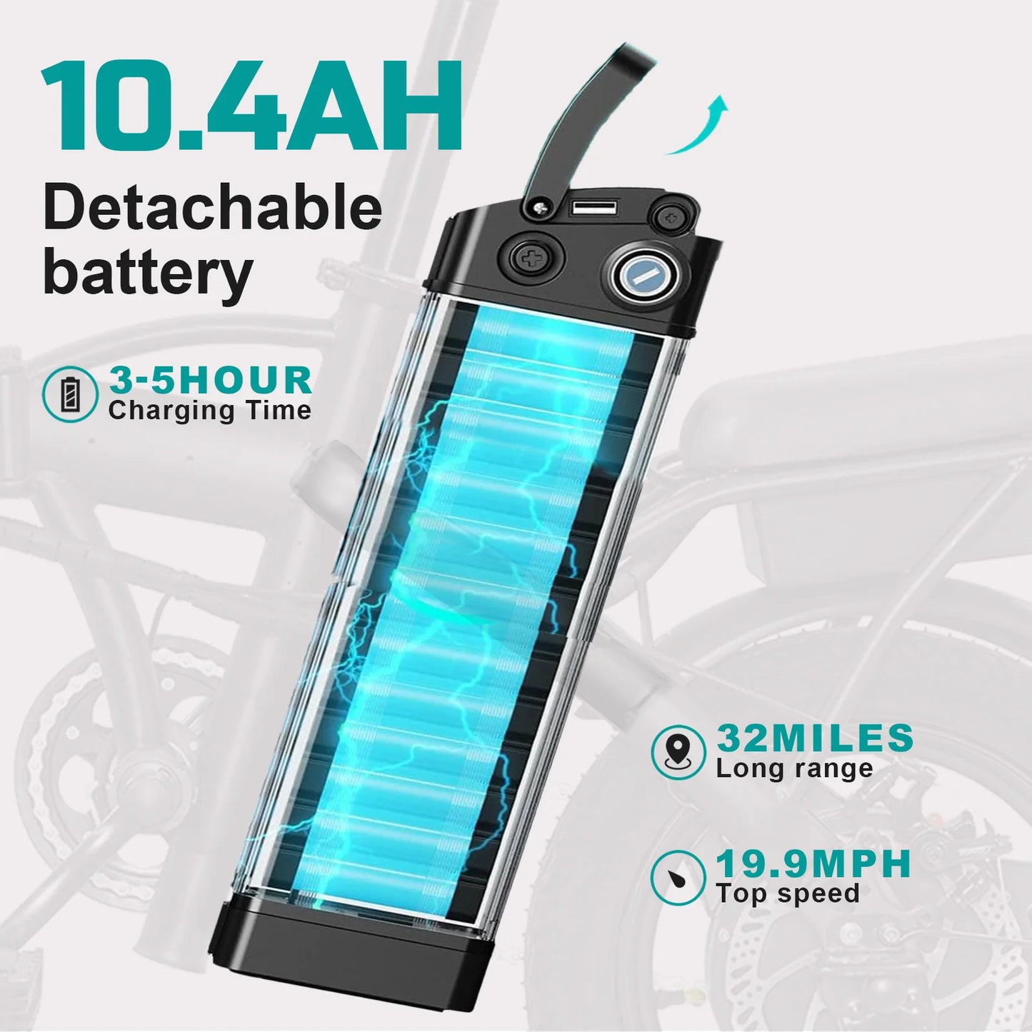 14" Folding Electric Bike with 560W Peak Motor and 32-Mile Range