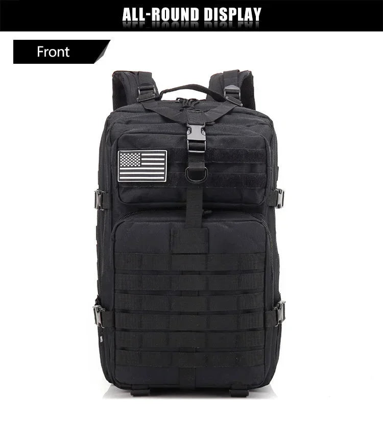 45L Tactical Backpack, Military Molle Travel Pack for Trekking, Camping & Hunting