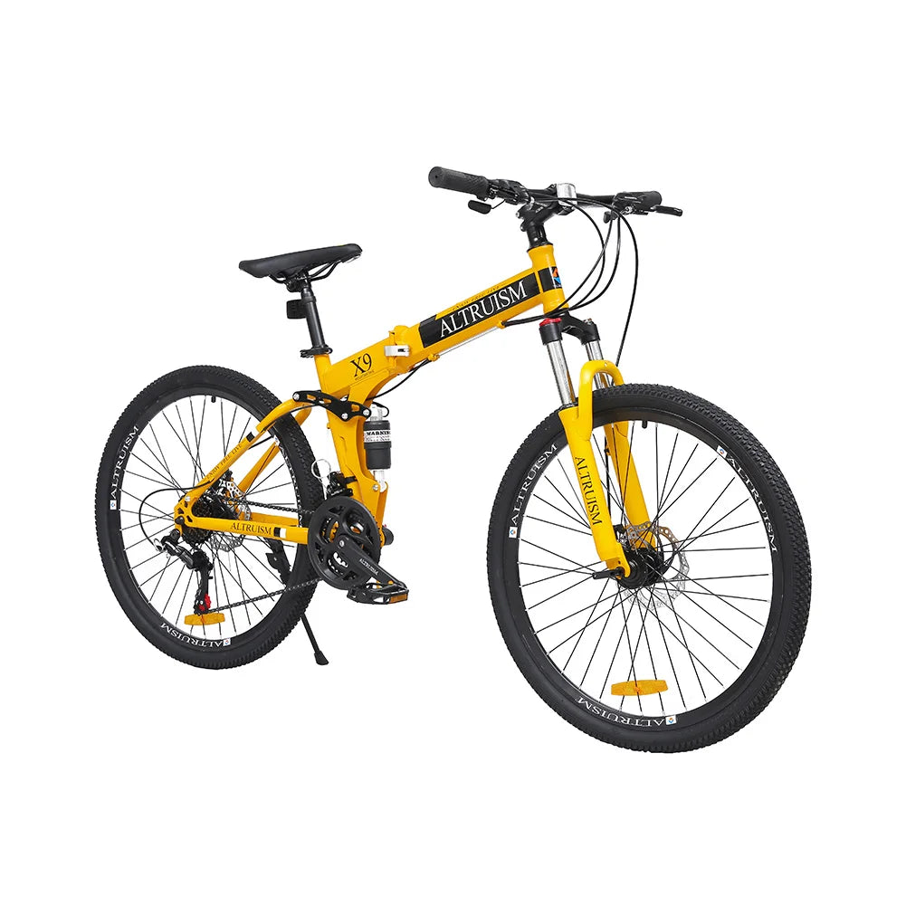 26-Inch Mountain Bike for Men & Women, 21-Speed Dual Suspension Bicycle with Disc Brakes