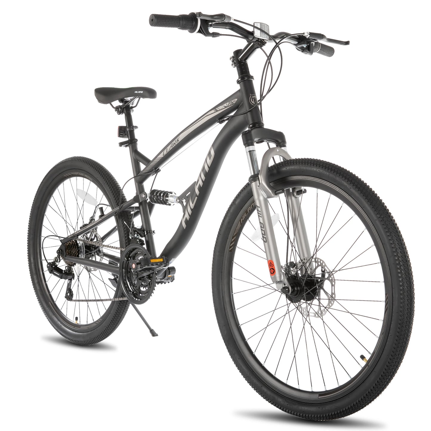 Hiland Full Suspension Mountain Bike, 21-Speed, 26-Inch Wheels & Dual Disc Brakes