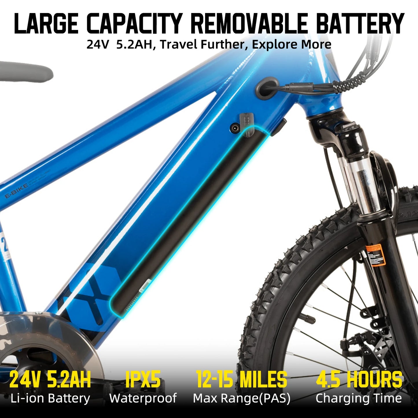 JOYSTAR Electric Bike for Kids & Teens Ages 7+, 250W Motor, 15 MPH Top Speed & 15-Mile Range