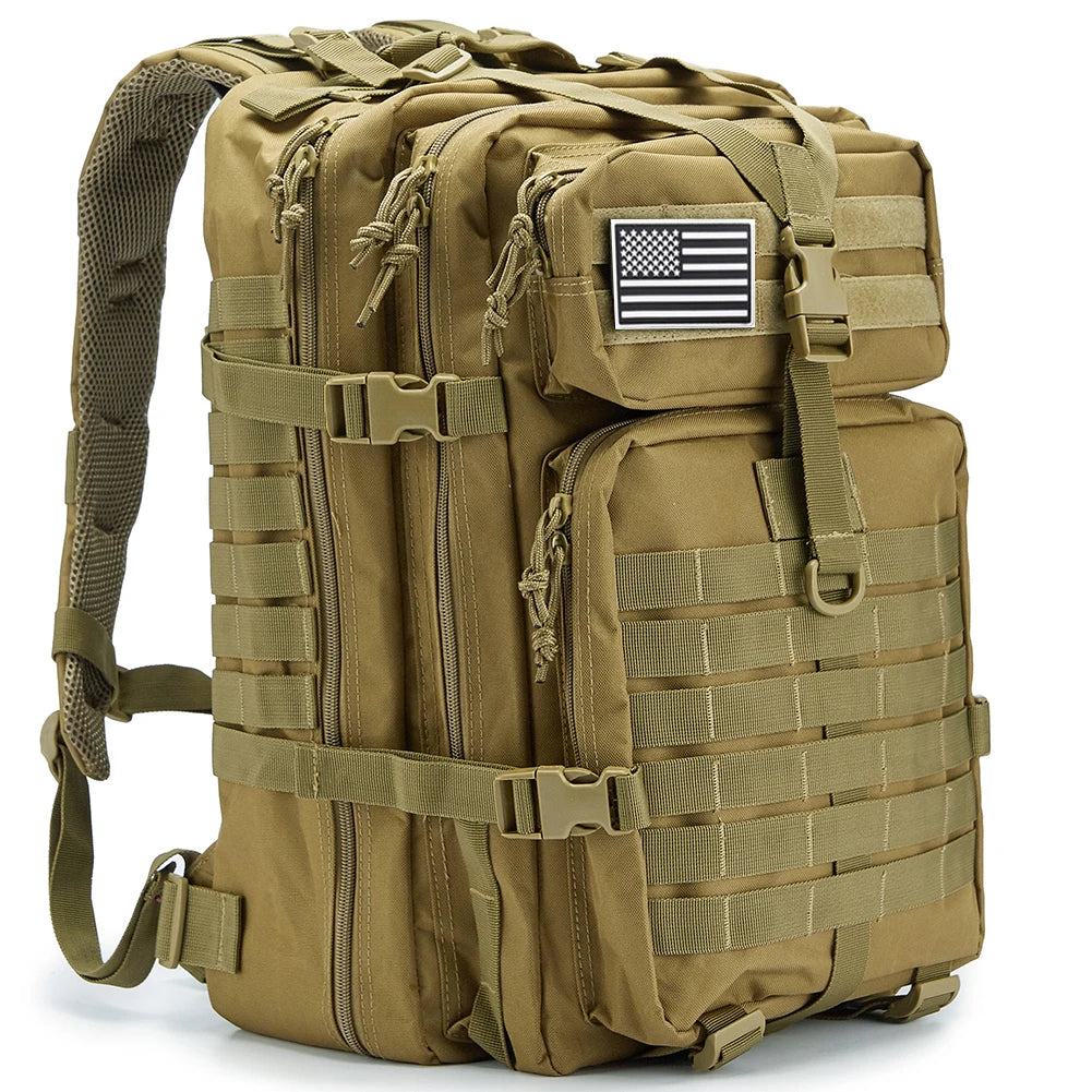 45L Tactical Backpack, Military Molle Travel Pack for Trekking, Camping & Hunting