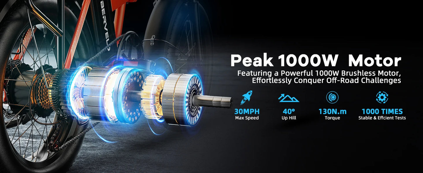 Cybervelo EK4 Electric Bike – 1000W Peak Motor, 48V 20.8Ah Battery & 28+ MPH Top Speed