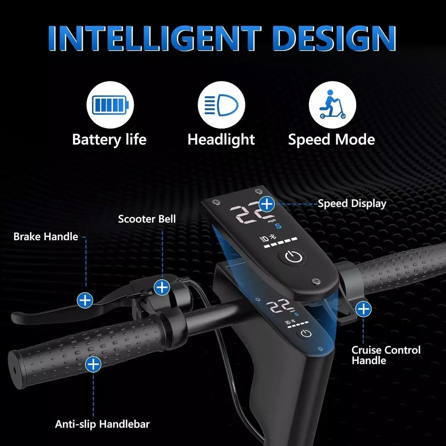 LADPED LPMAX Electric Scooter with 500W Motor, 22 MPH Top Speed & 28-Mile Range