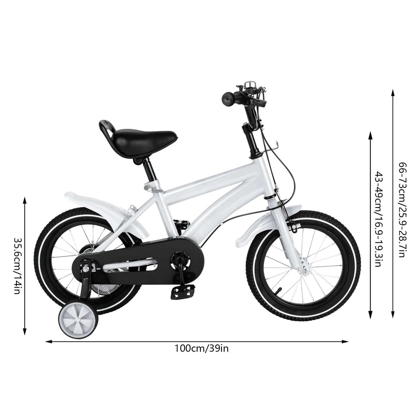 14-Inch Children's Bicycle with Training Wheels for Boys & Girls Ages 2-5