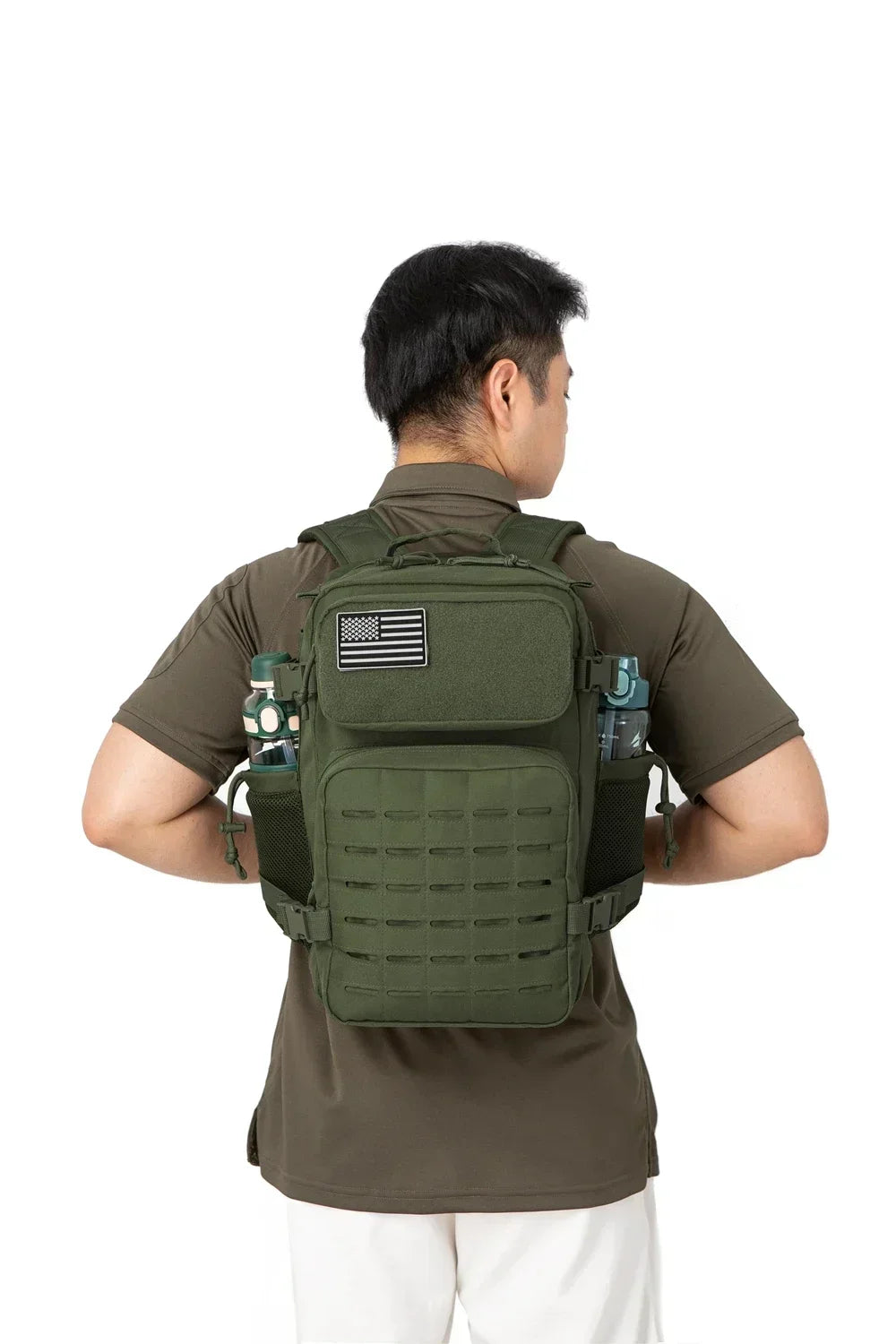 25L Tactical Backpack, MOLLE Outdoor Hiking & Fitness Backpack with Dual Cup Holders