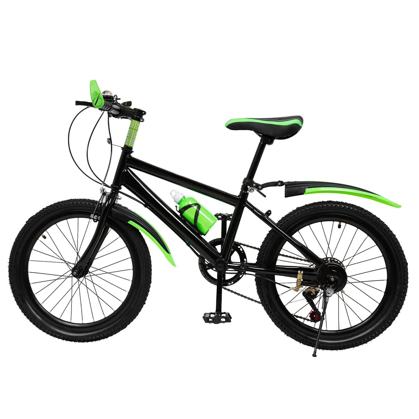 20-Inch Kids Mountain Bike with 7-Speed Gears, Adjustable Seat, Storage Bag & Compass Bell