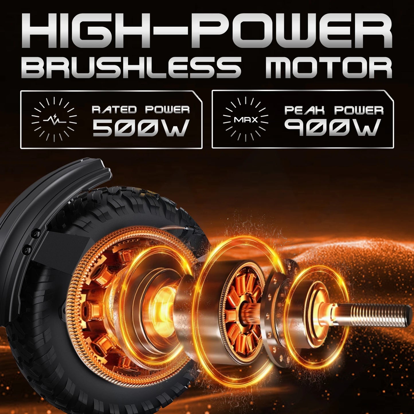 OOTD T10 Electric Scooter 900W Brushless Motor with 48V Lithium Battery & 11" Off-Road Tires