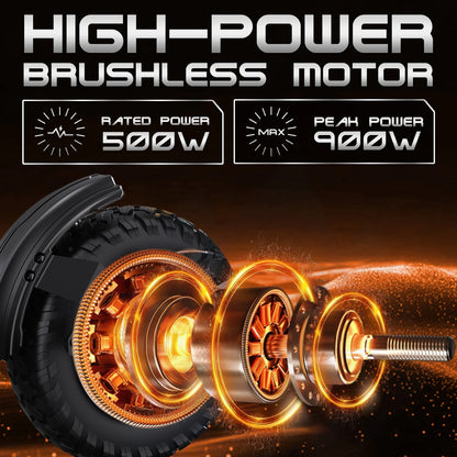 OOTD T10 Electric Scooter 900W Brushless Motor with 48V Lithium Battery & 11" Off-Road Tires