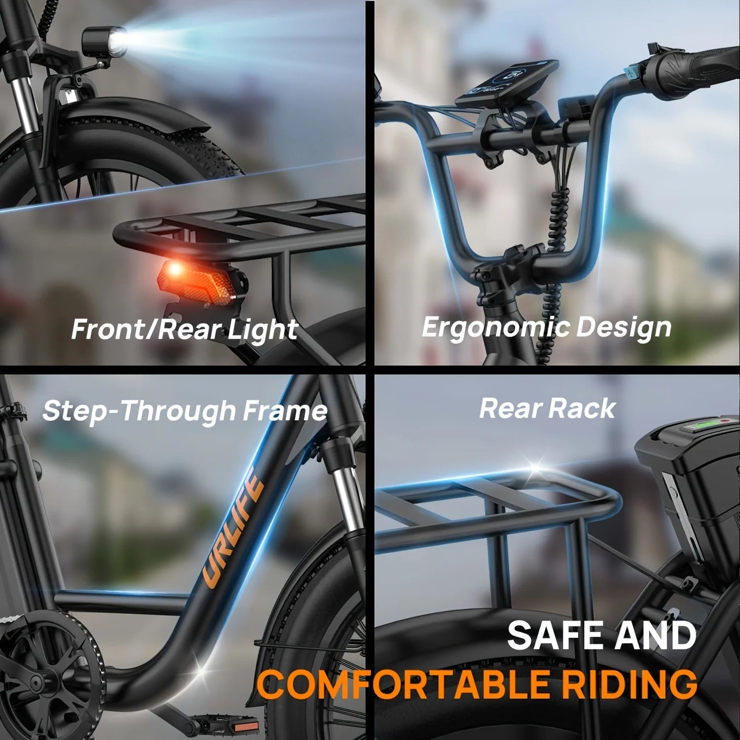 URLIFE E20 1000W Electric Bike with 80-Mile Range and 28MPH Top Speed