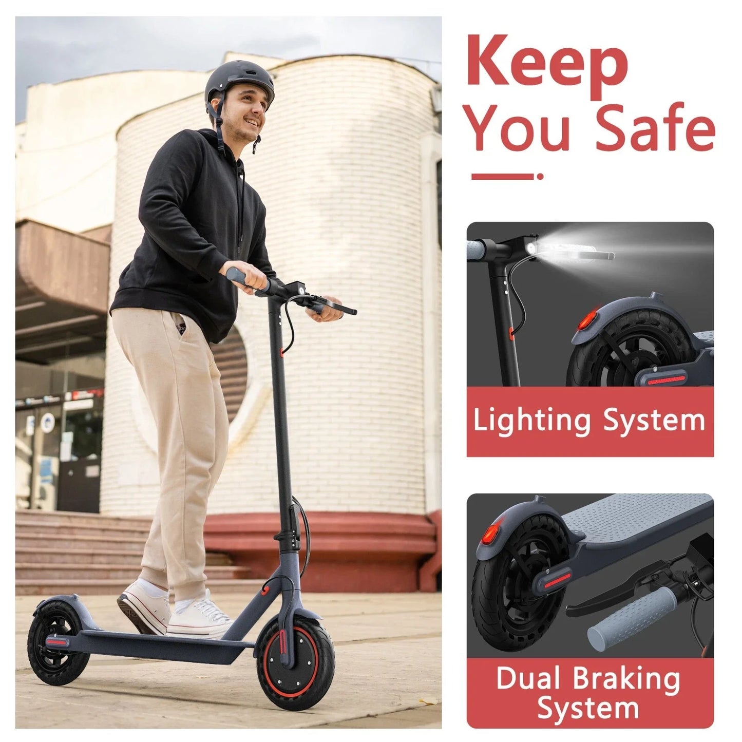 LADPED LP80 Electric Scooter with 350W Motor, 19 MPH Top Speed & Smart App Control
