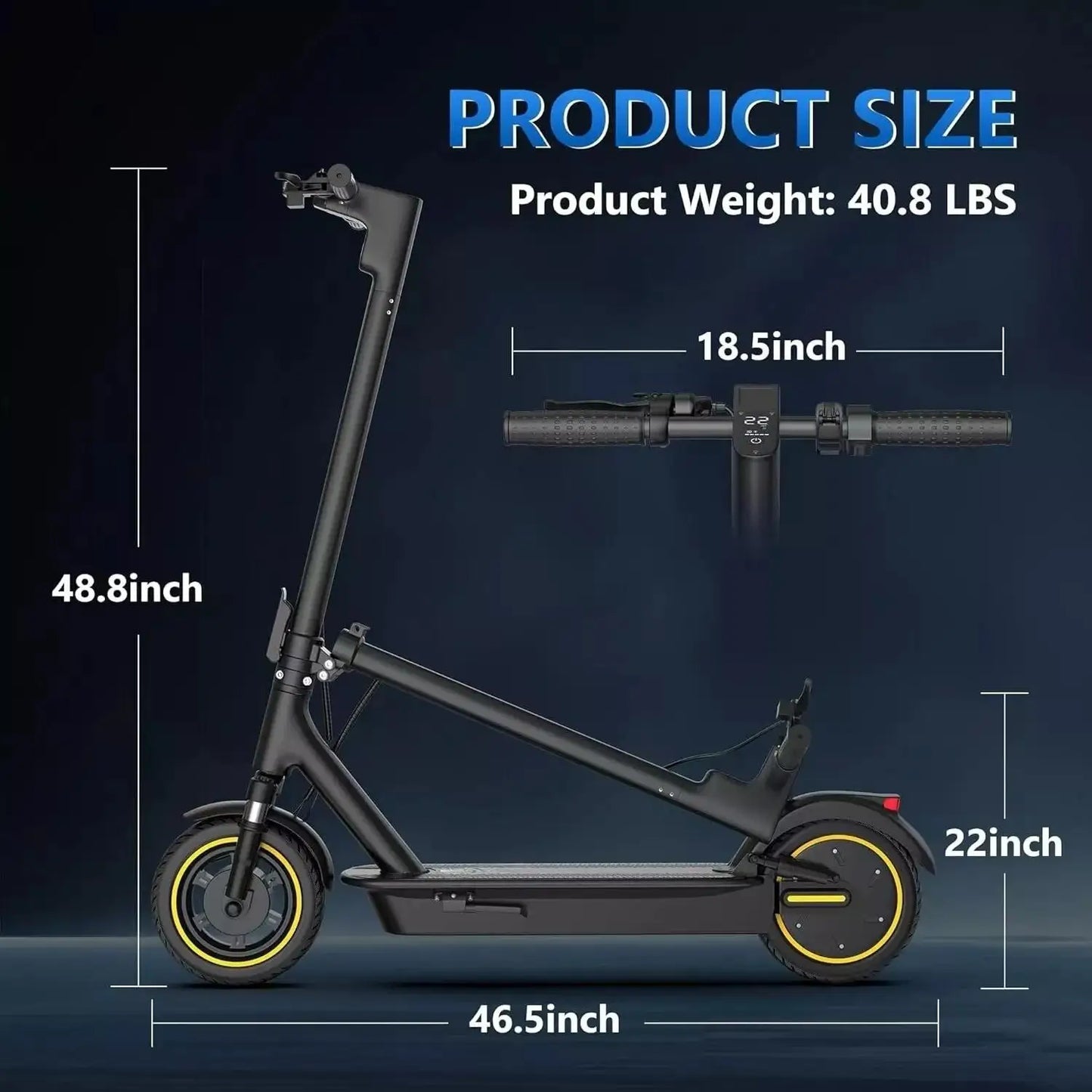 LADPED LPMAX Electric Scooter with 500W Motor, 22 MPH Top Speed & 28-Mile Range