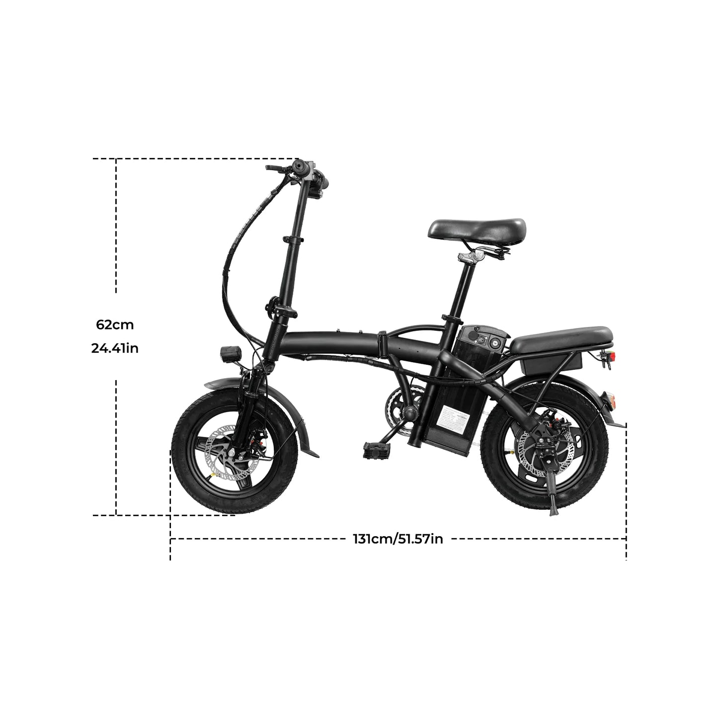 14" Folding Electric Bike with 560W Peak Motor and 32-Mile Range