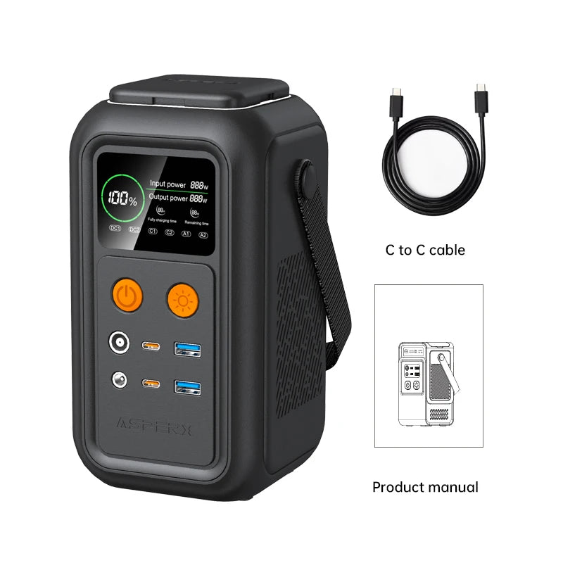 CTOLITY AXP200 200W Portable Power Station, 192Wh LiFePO4 Solar Generator with 60000mAh Battery