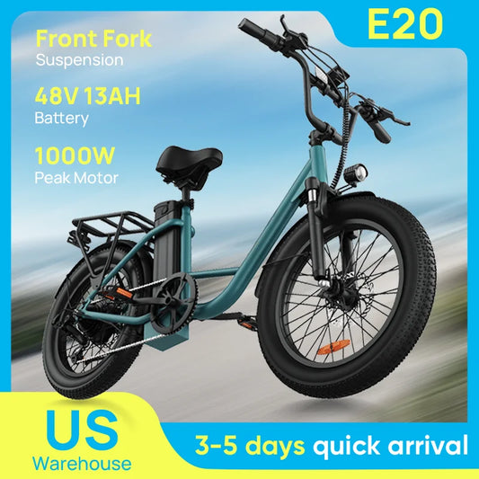 URLIFE E20 1000W Electric Bike with 80-Mile Range and 28MPH Top Speed