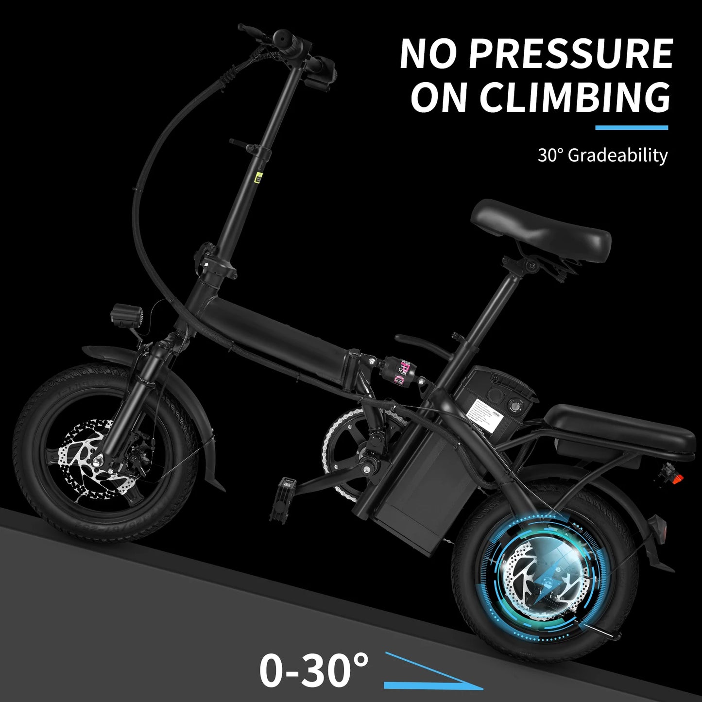 TERROSOR T1 Folding Electric Bike – 500W Motor, 48V 10.4Ah Battery & 22-Mile Range