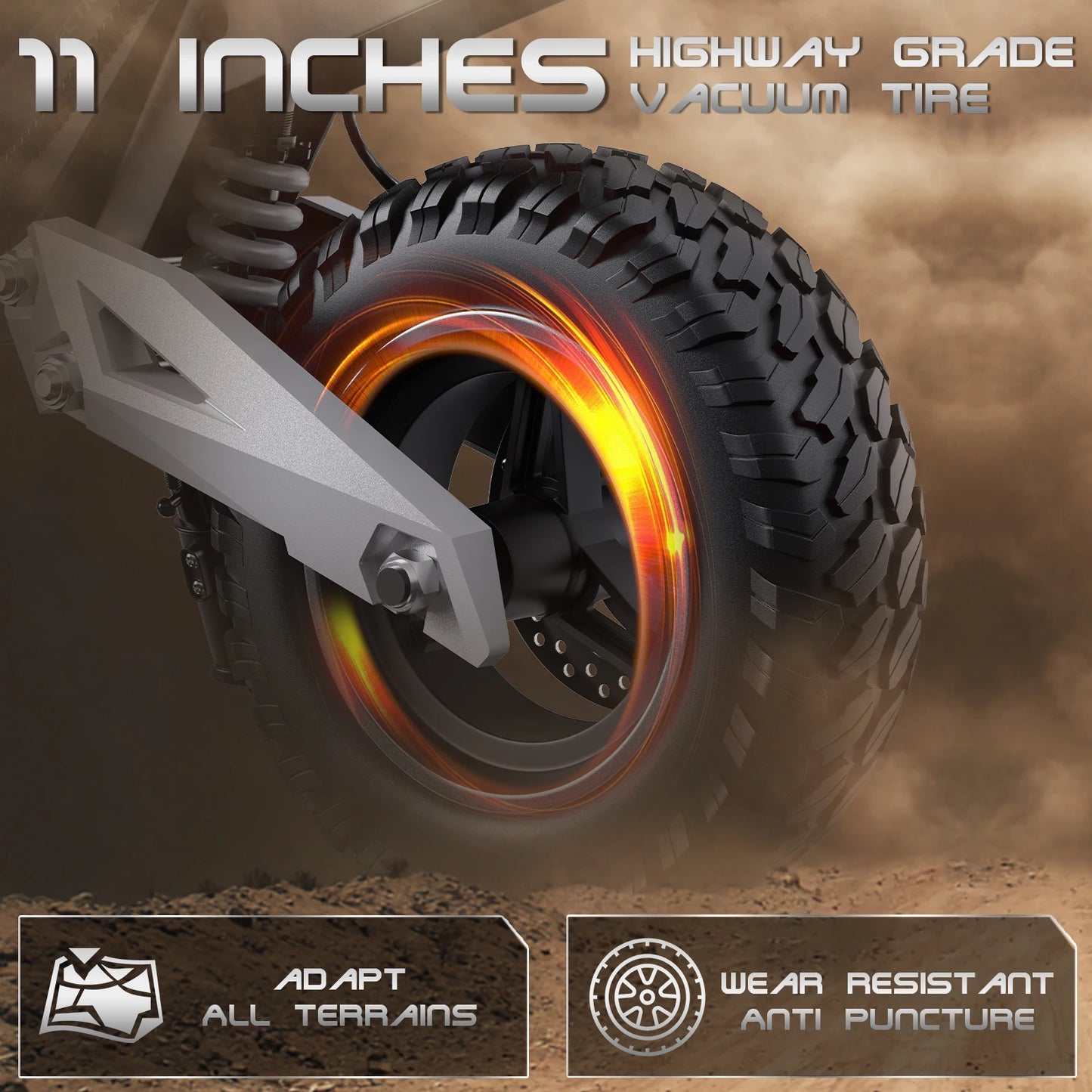 OOTD T10 Electric Scooter 900W Brushless Motor with 48V Lithium Battery & 11" Off-Road Tires