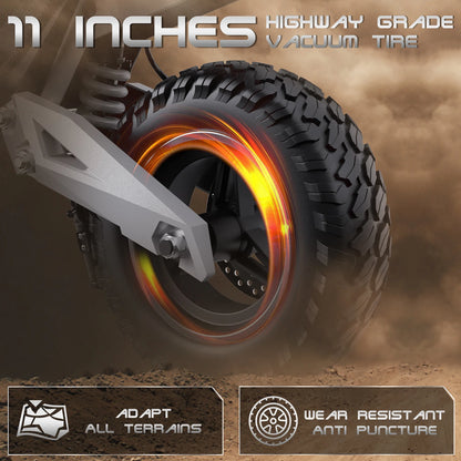 OOTD T10 Electric Scooter 900W Brushless Motor with 48V Lithium Battery & 11" Off-Road Tires