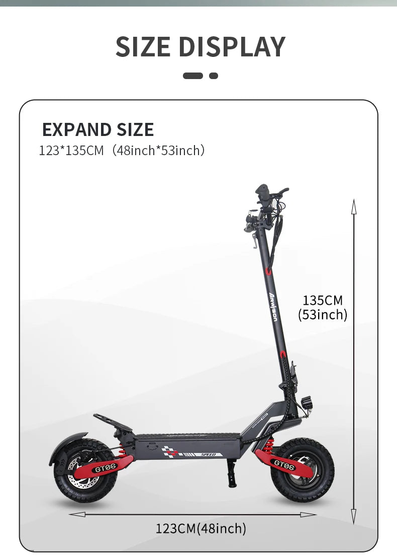 Arwibon GT06 Foldable Electric Scooter with 1200W Motor, 25 MPH Top Speed & 11" Off-Road Tires