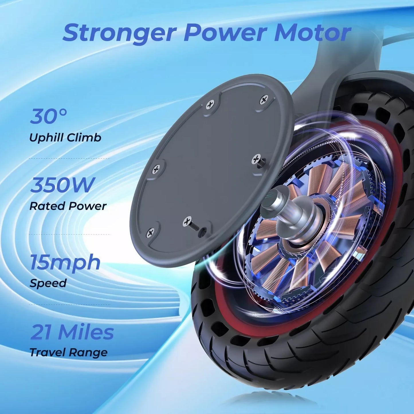 LADPED LP80 Electric Scooter with 350W Motor, 19 MPH Top Speed & Smart App Control