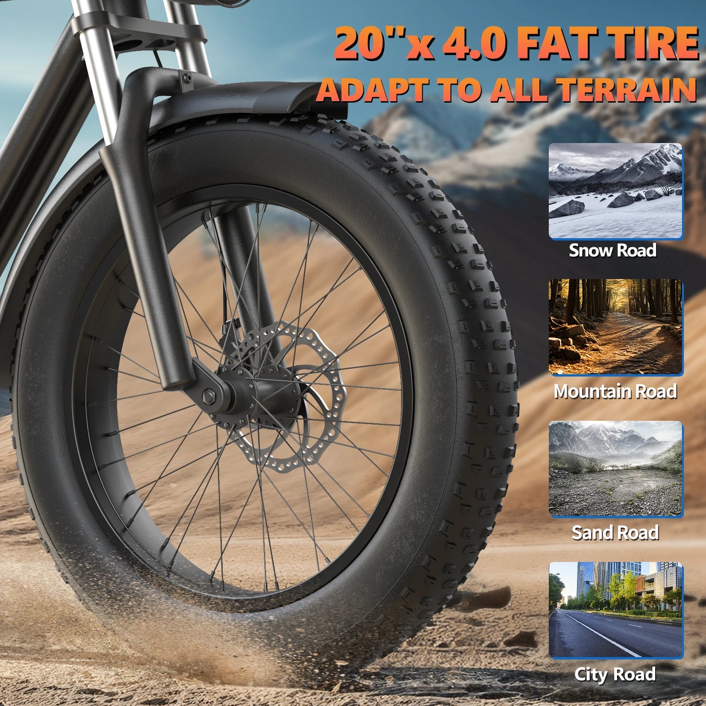 Kickwey K7 Electric Bike – 1500W Peak Motor, 48V 23Ah Battery & 32MPH Top Speed