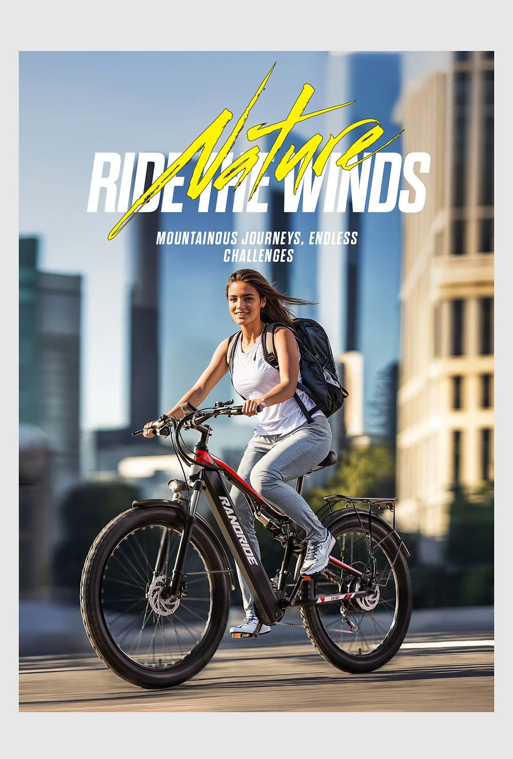RANDRIDE YG90 Electric Mountain Bike with 1000W Motor and 48V 17Ah Battery
