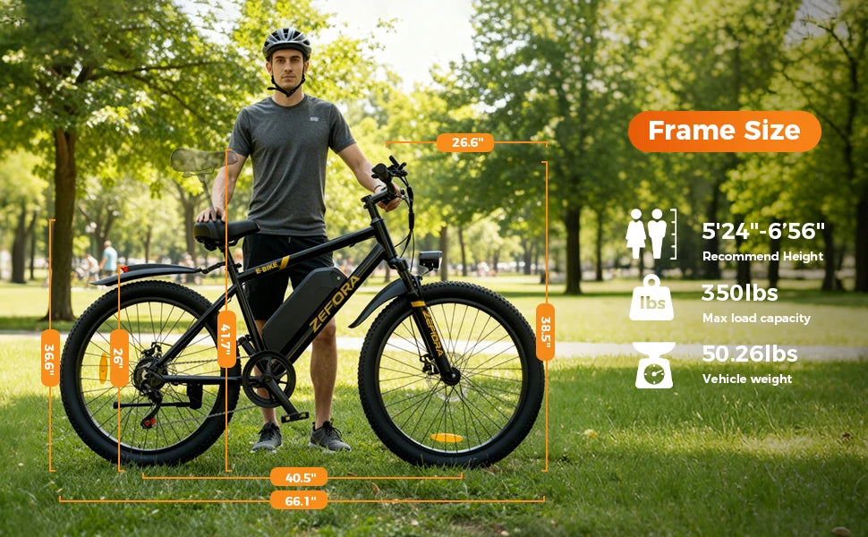 Zefiora M10 Electric Mountain Bike, 26/29-Inch Wheels, 1000W Motor, 48V Battery E-Bike