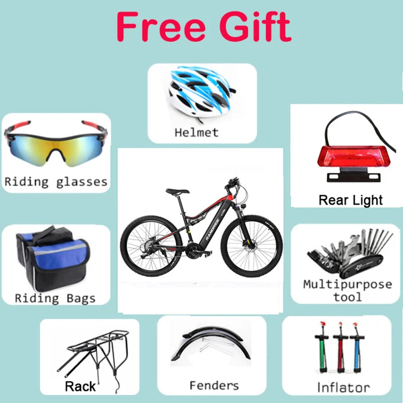 RANDRIDE YG90 Electric Mountain Bike with 1000W Motor and 48V 17Ah Battery